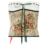 cotton embroidered lace-up tube top, view 4 - MRSLM
