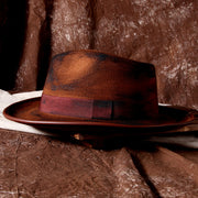 cotton wide-brim fedora hat, view 3 - MRSLM