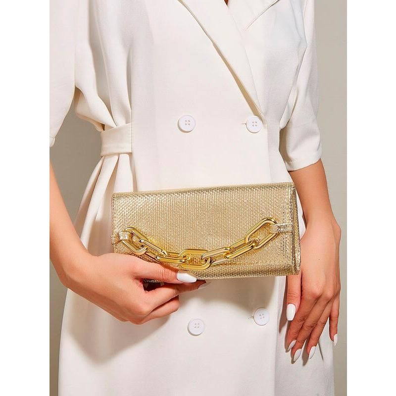 Shiny metallic clutch purse, view 2 - MRSLM