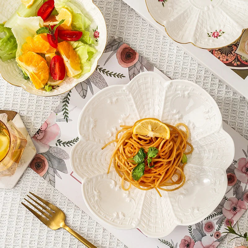 Retro floral ceramic dessert plate, view 8 - MRSLM