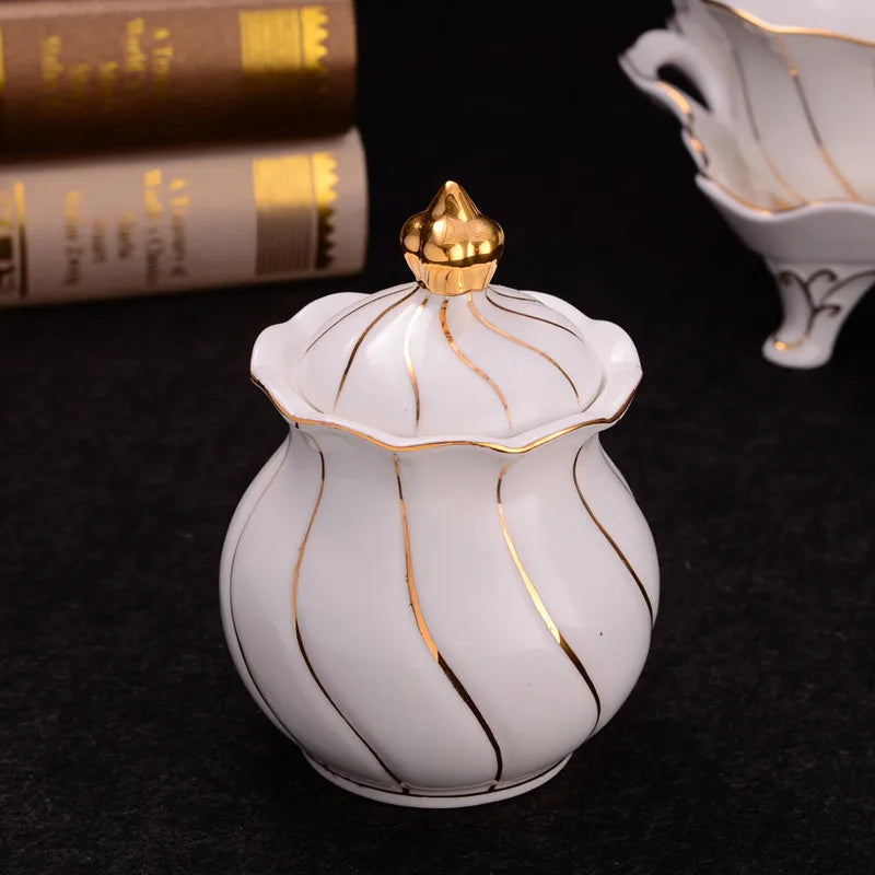 Gold inlay bone china coffee set, view 6 - MRSLM