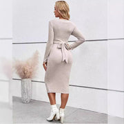 long sleeve maternity dress, view 2 - MRSLM