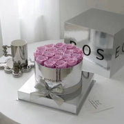 Mirror round flower pot preserved flowers, view 3 - MRSLM