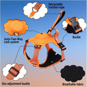 dog harness and retractable leash set, view 6 - MRSLM
