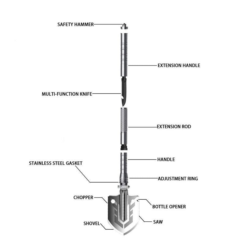 multi-purpose folding shovel, view 4 - MRSLM