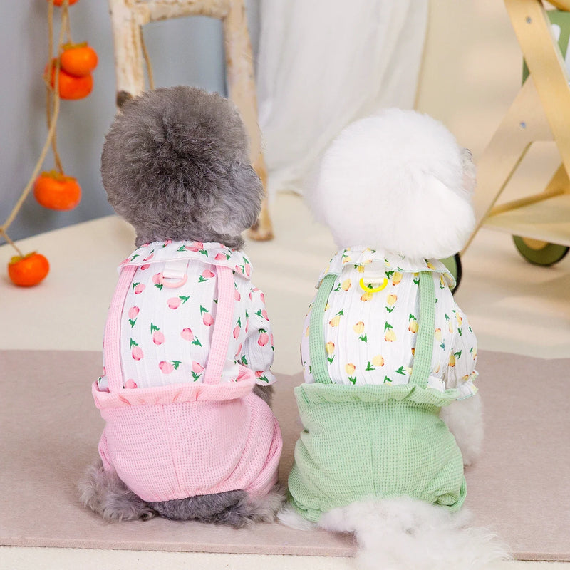 flower pattern dog jumpsuit, view 5 - MRSLM