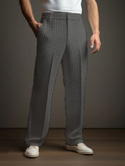 men's straight waffle-knit suit pants, view 8 - MRSLM