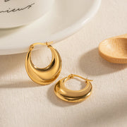 u-shaped stainless steel hoop earrings, view 6 - MRSLM
