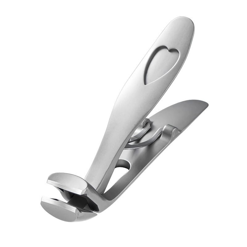 angled stainless steel toenail clipper with file, view 9 - MRSLM
