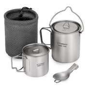 titanium camping cookware set, view 3 - MRSLM