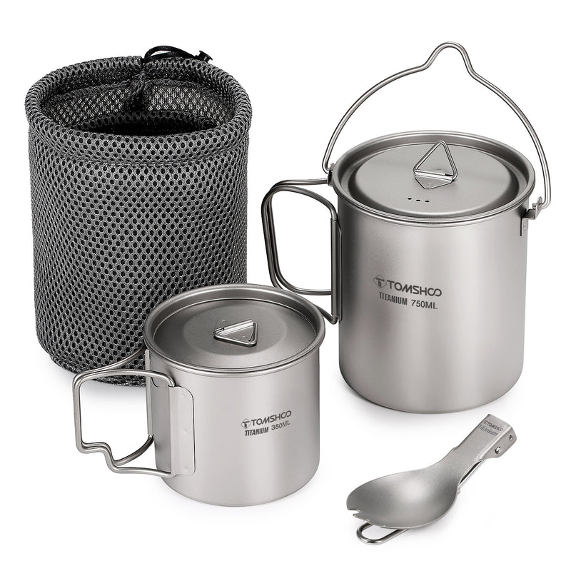 titanium camping cookware set, view 3 - MRSLM