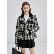 plaid contrast women's short jacket, view 2 - MRSLM