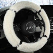 suede fur diamond steering wheel cover, view 2 - MRSLM