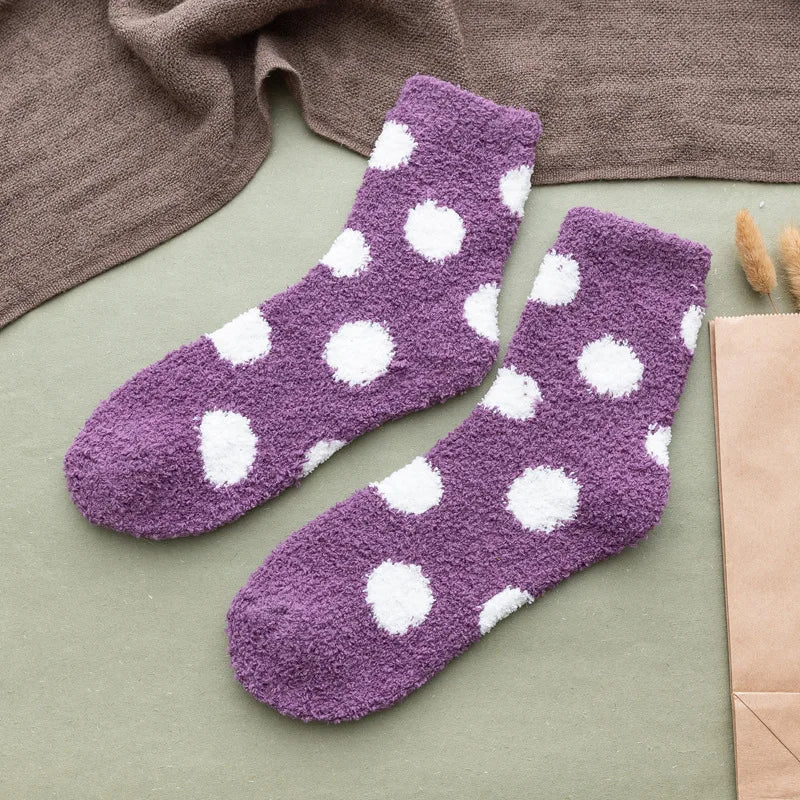 Candy color fluffy dot socks for women, view 6 - MRSLM