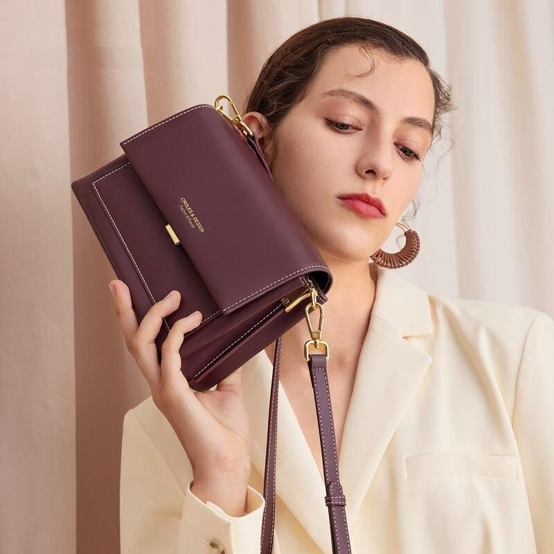 small split leather crossbody bag, view 3 - MRSLM