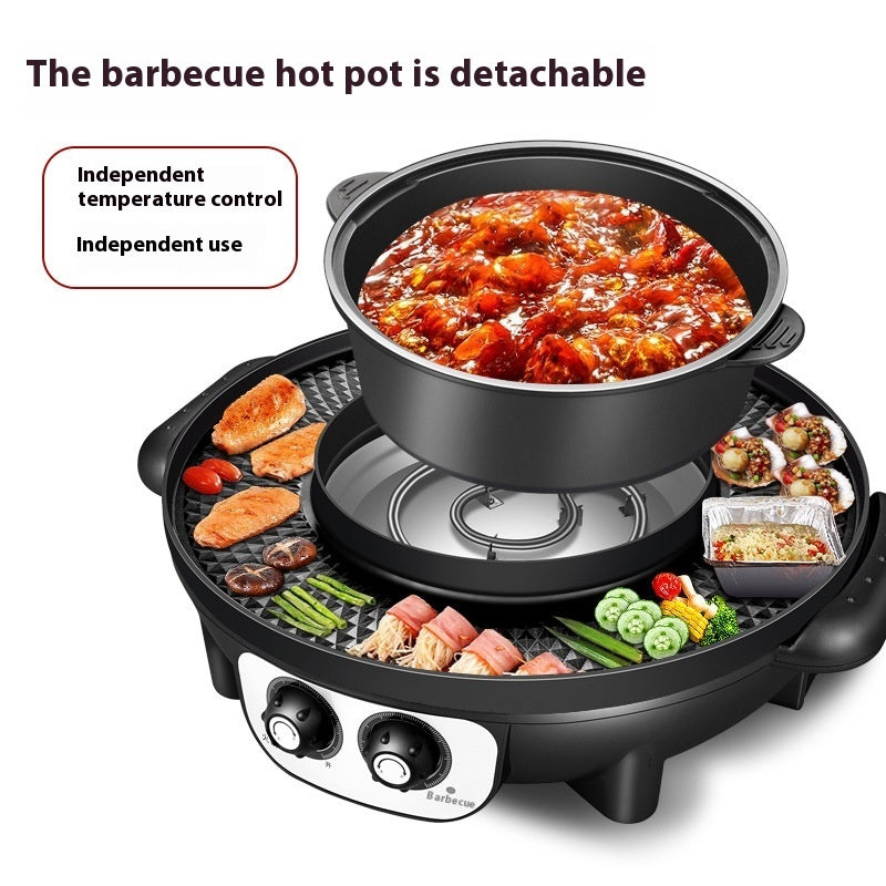 electric barbecue hot pot all-in-one pot, view 3 - MRSLM
