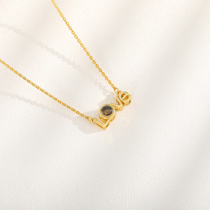 photo projector couple pet necklace, view 3 - MRSLM