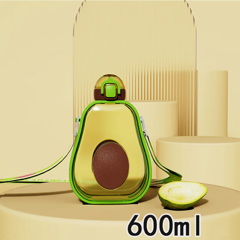 avocado kids water bottle with straw, view 3 - MRSLM