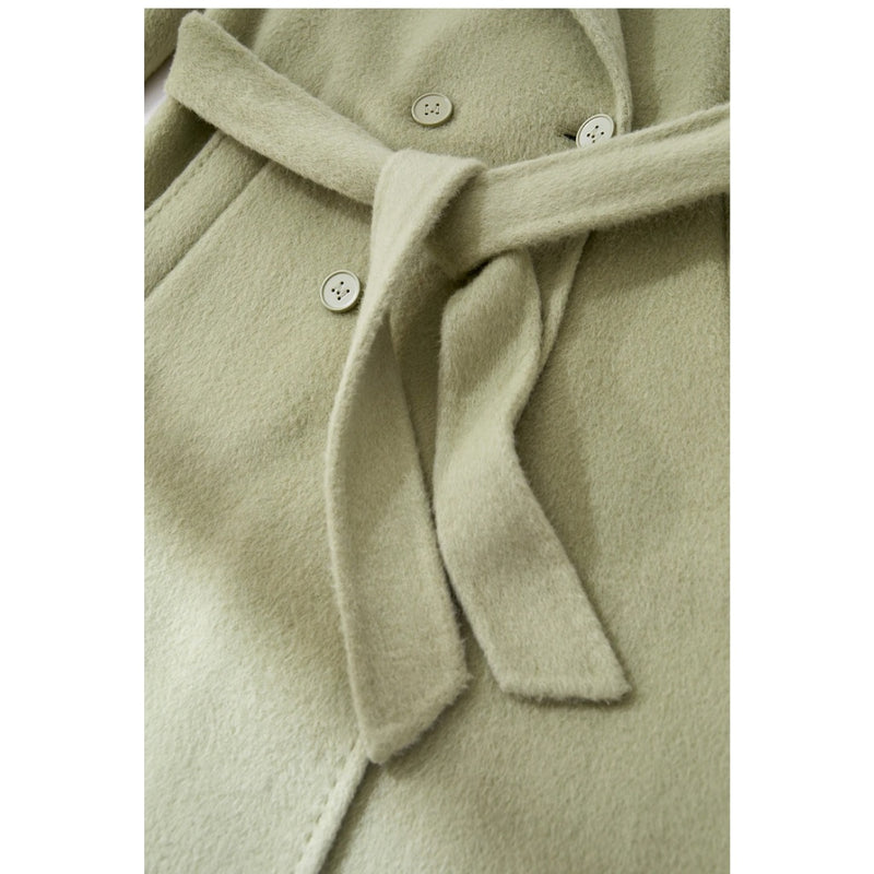 women's minimalist double-breasted wool coat, view 6 - MRSLM
