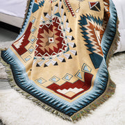 geometric jacquard camping picnic blanket, view 5 - MRSLM