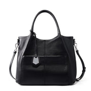 casual genuine leather shoulder tote bag, view 2 - MRSLM