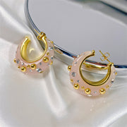 women's simple geometric ring earrings, view 3 - MRSLM