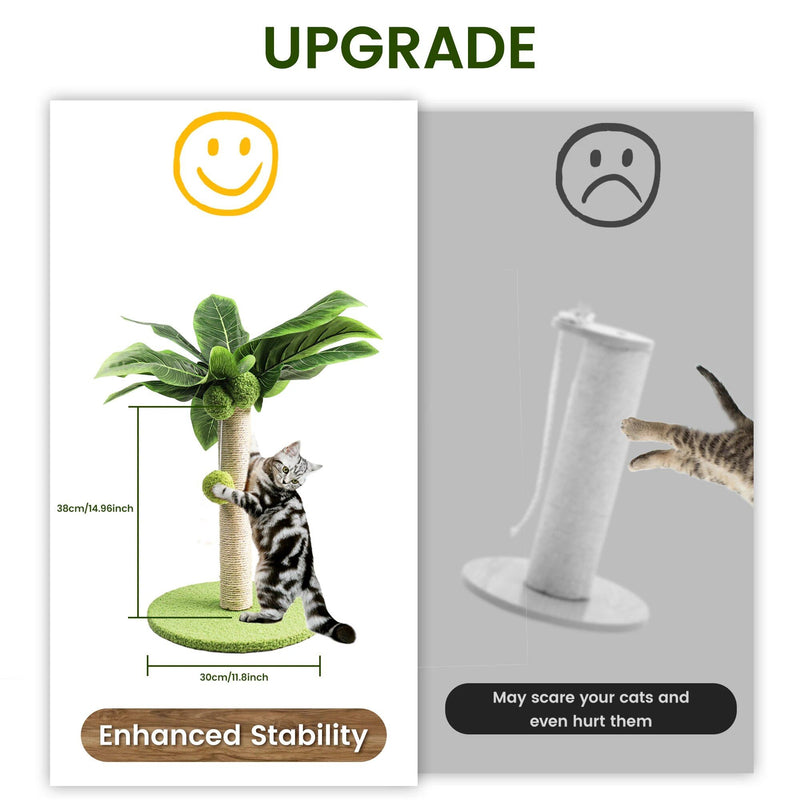 green leafy cat scratching post, view 10 - MRSLM