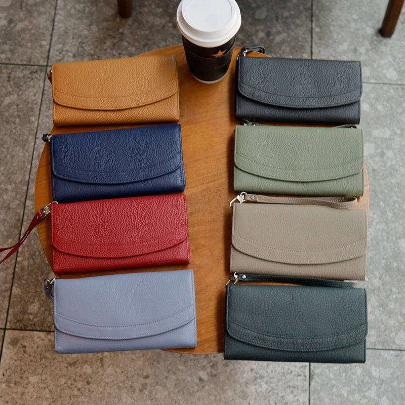 women's long leather clutch, view 7 - MRSLM