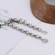 women's silver geometric bracelet, view 3 - MRSLM