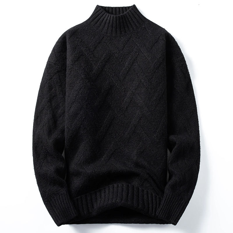 Men's mock neck knit sweater, view 4 - MRSLM