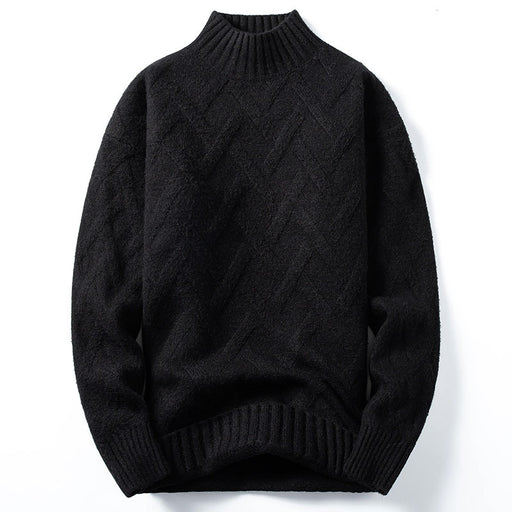 Men's mock neck knit sweater, view 4 - MRSLM