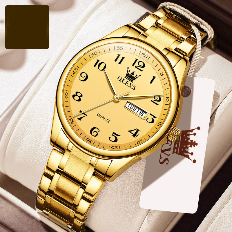 steel band calendar quartz watch, view 4 - MRSLM