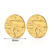 gold heart stud earrings, view 3 - MRSLM