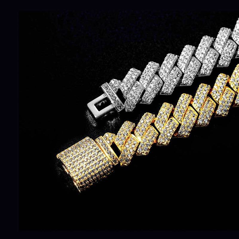 men's diamond shaped zirconia bracelet, view 2 - MRSLM