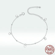 simple heart plated silver bracelet, view 2 - MRSLM