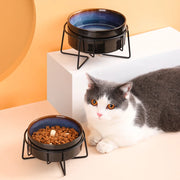 starry double cat food bowls, view 5 - MRSLM