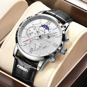 men's leather quartz watch, view 14 - MRSLM