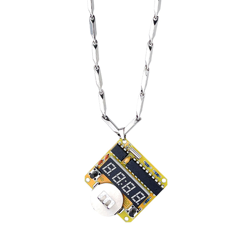 Steampunk clock module chain necklace, view 4 - MRSLM