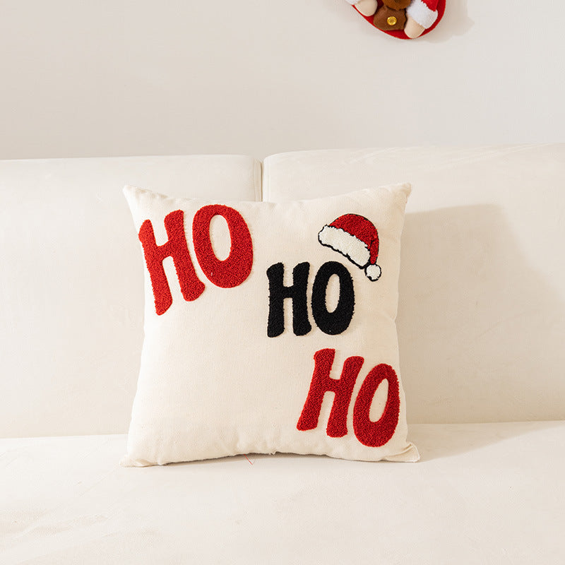 Embroidered Christmas pillow cover, view 2 - MRSLM