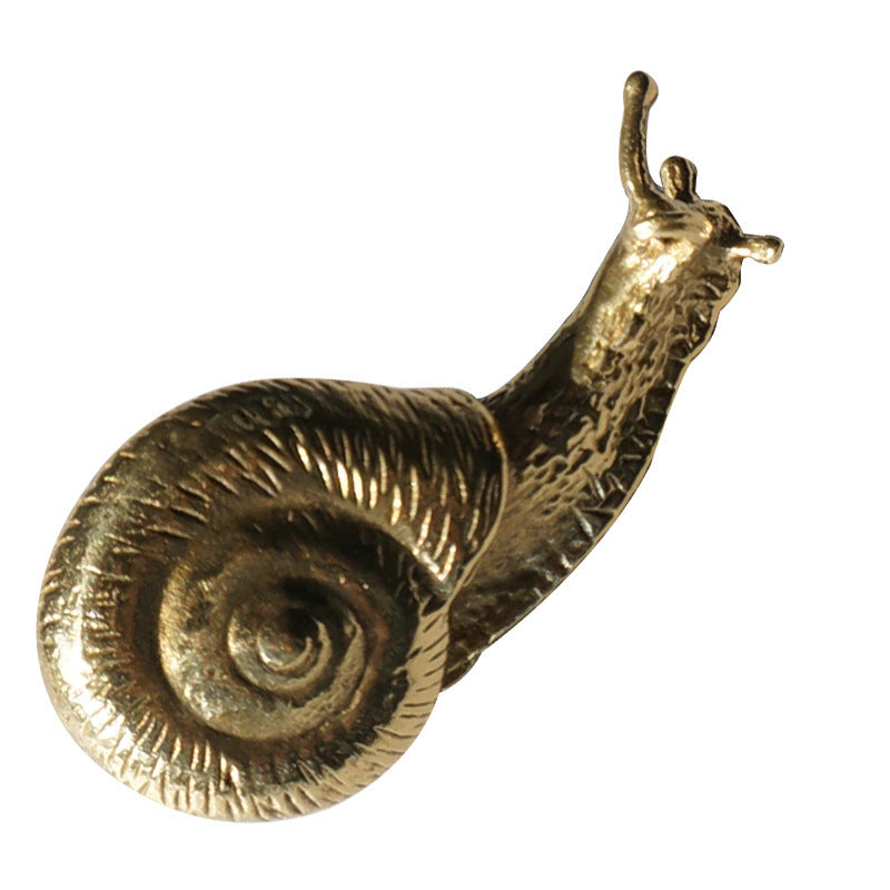 Retro snail brass cabinet handle, view 4 - MRSLM