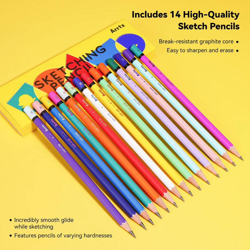 14-pack sketching pencil set, view 4 - MRSLM