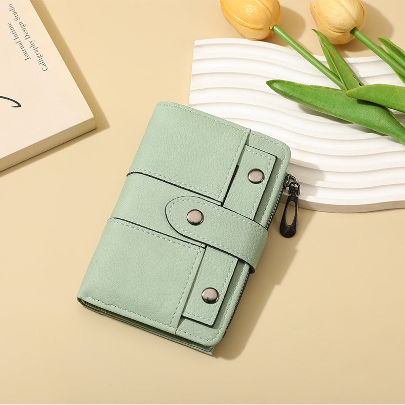 women's vegan leather bifold wallet, view 2 - MRSLM