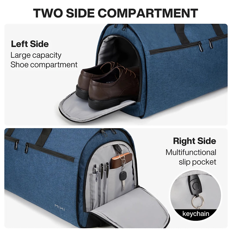 convertible garment duffel bag with shoe pouch, view 8 - MRSLM