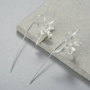 chinese style artistic silver earrings, view 5 - MRSLM