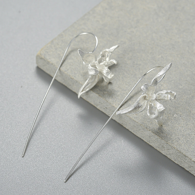 chinese style artistic silver earrings, view 5 - MRSLM