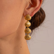 gold plated shell earrings, view 9 - MRSLM
