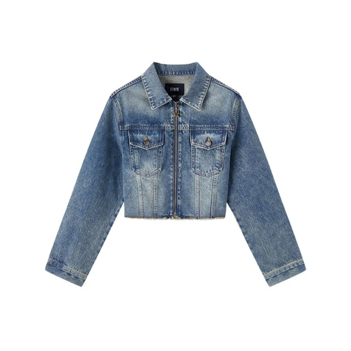 women's short denim jacket, view 2 - MRSLM