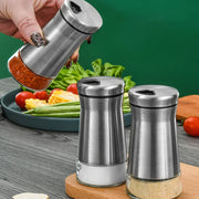 stainless steel pepper and salt shaker, view 3 - MRSLM