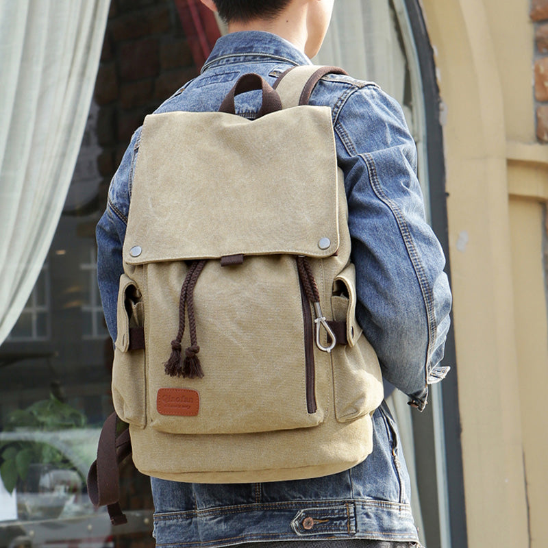 Retro men's casual canvas backpack - MRSLM