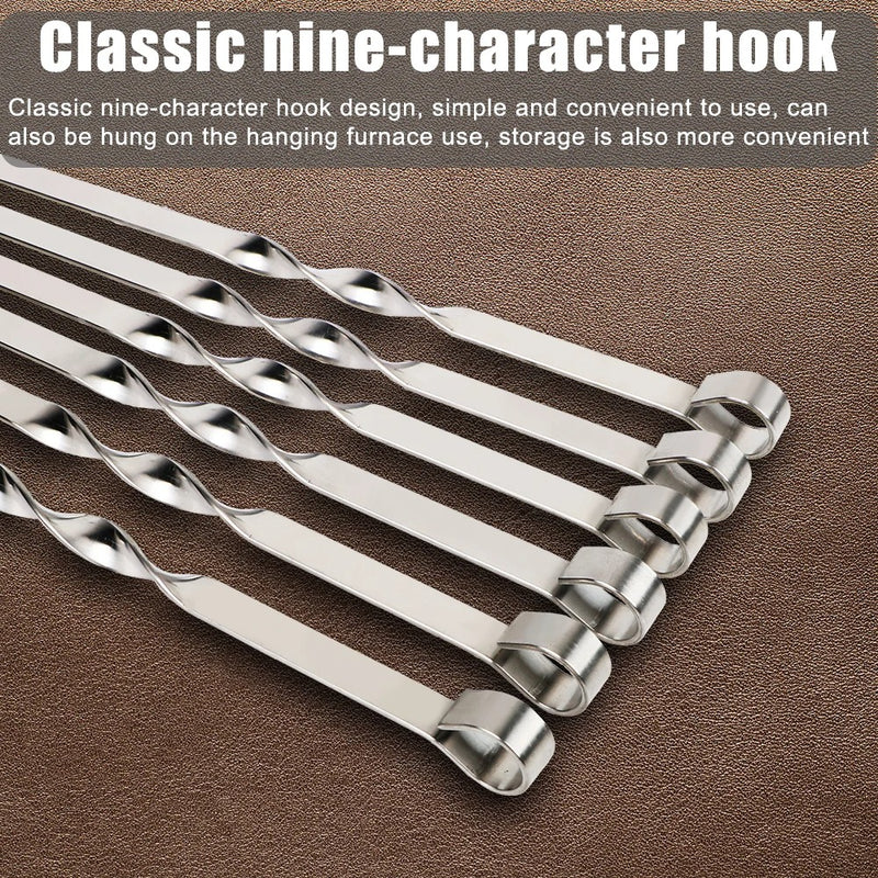 wide stainless steel barbecue skewers, view 6 - MRSLM